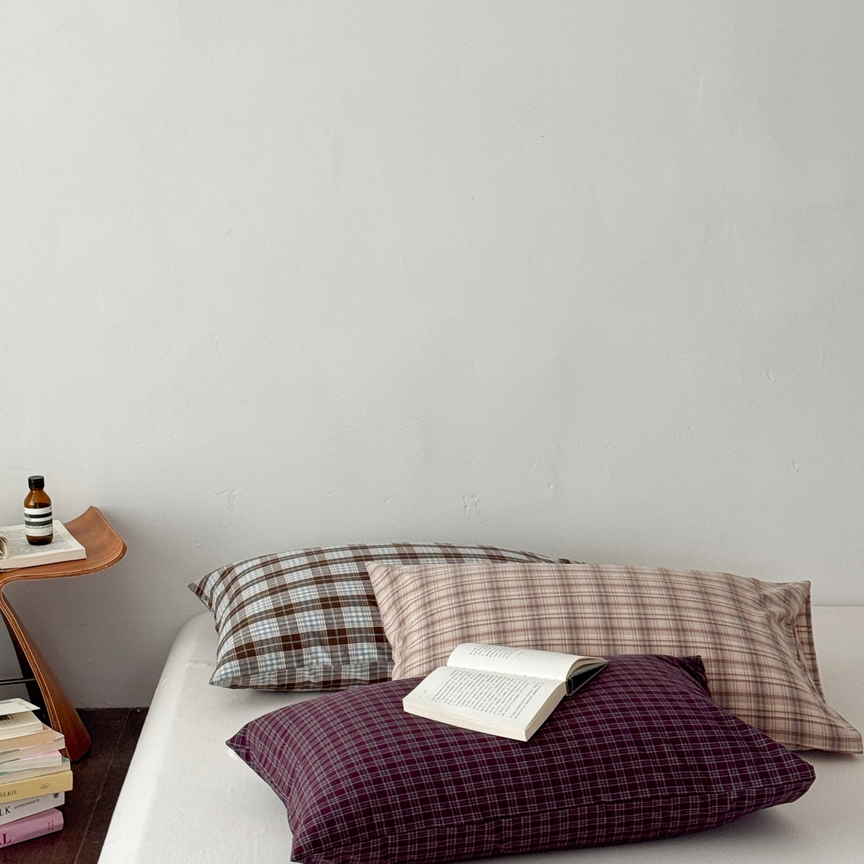 91家纺网 家纺一手货源 找家纺 蜜宿 2026新款全棉纯棉水洗棉枕套单品枕套枕套单件-格纹 组合图仅做展示不可下单