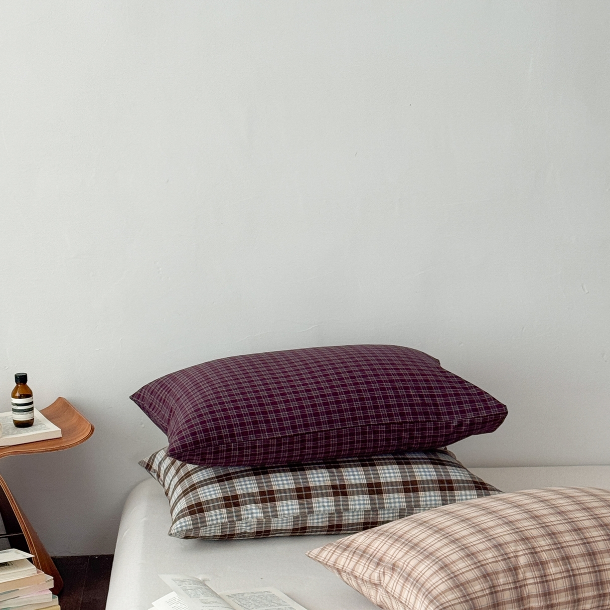 91家纺网 家纺一手货源 找家纺 （总）蜜宿 2026新款全棉纯棉水洗棉枕套单品枕套枕套单件-格纹