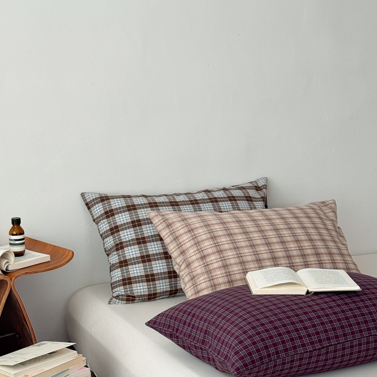 91家纺网 家纺一手货源 找家纺 蜜宿 2026新款全棉纯棉水洗棉枕套单品枕套枕套单件-格纹 组合图仅做展示不可下单