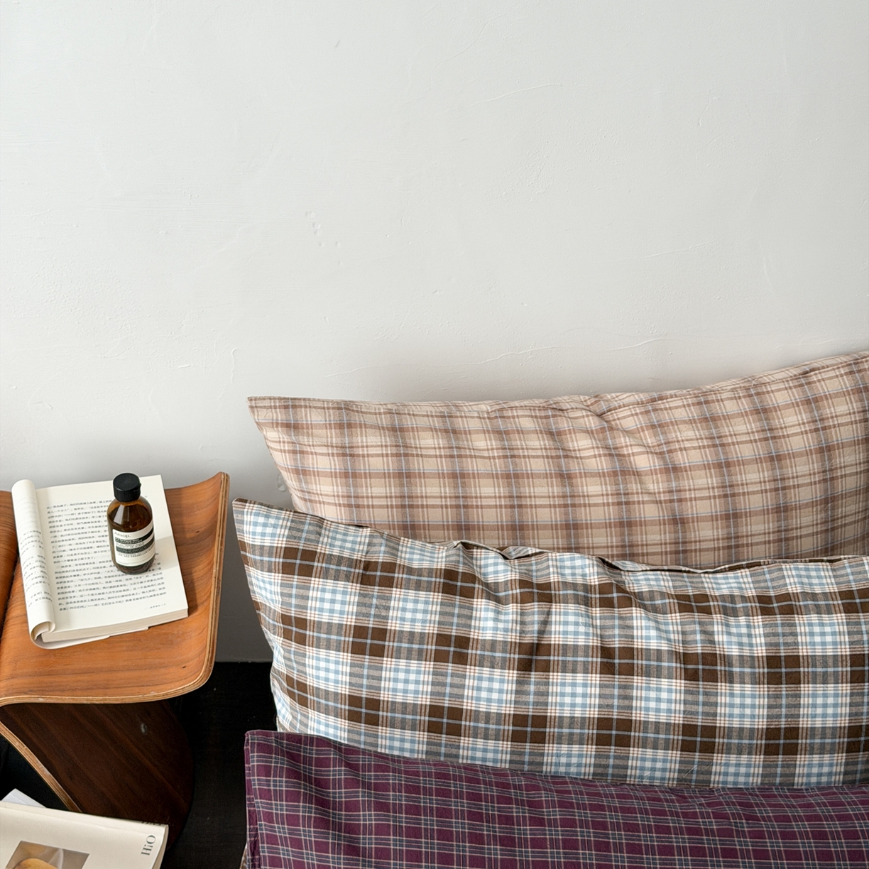 91家纺网 家纺一手货源 找家纺 蜜宿 2026新款全棉纯棉水洗棉枕套单品枕套枕套单件-格纹 组合图仅做展示不可下单