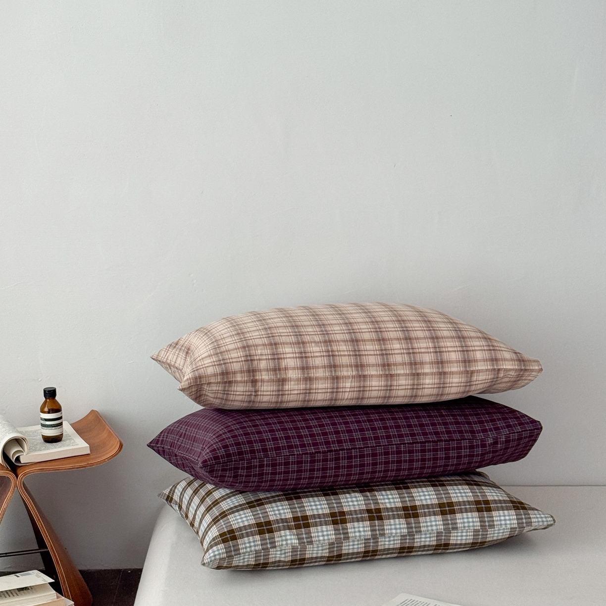 91家纺网 家纺一手货源 找家纺 蜜宿 2026新款全棉纯棉水洗棉枕套单品枕套枕套单件-格纹 组合图仅做展示不可下单