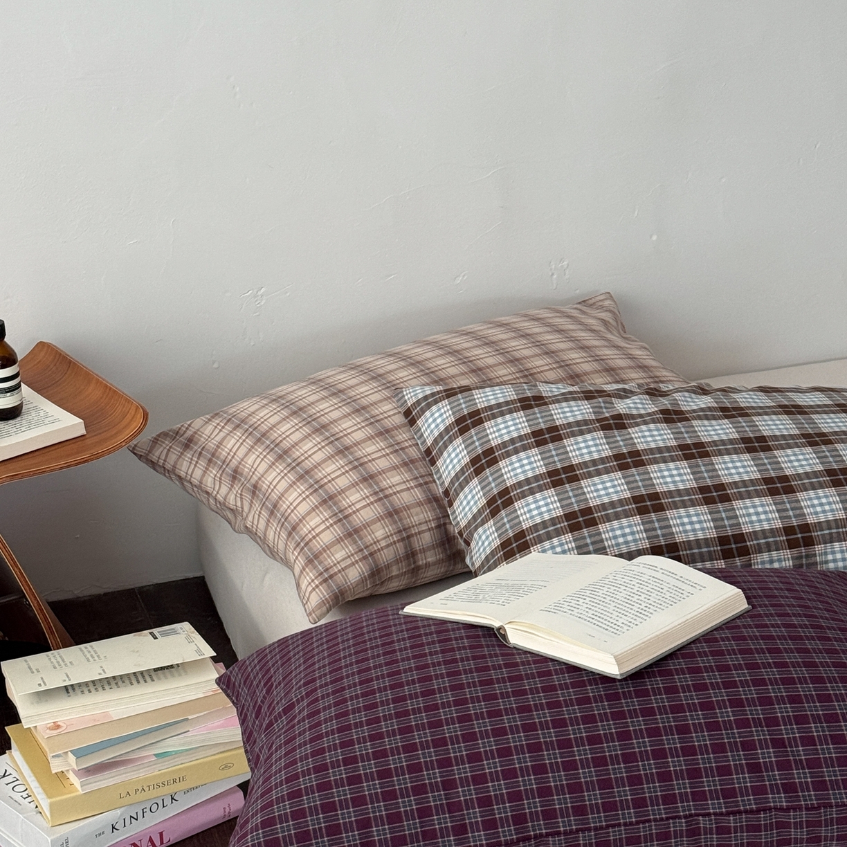 91家纺网 家纺一手货源 找家纺 蜜宿 2026新款全棉纯棉水洗棉枕套单品枕套枕套单件-格纹 组合图仅做展示不可下单