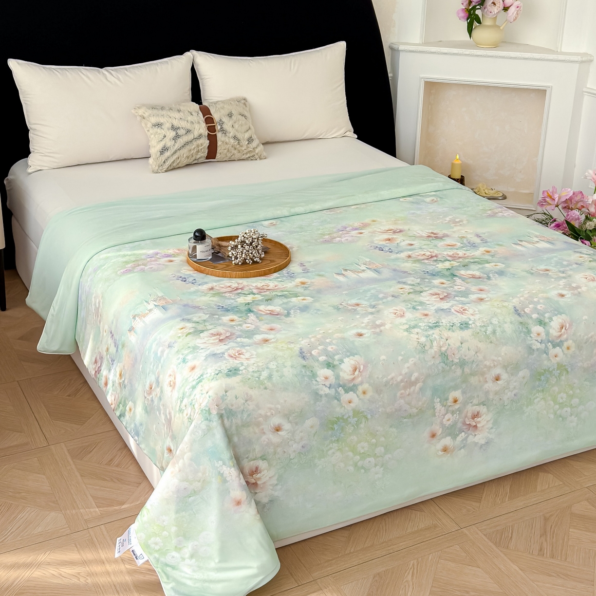 91家纺网 家纺一手货源 找家纺 归属 2026春夏新款数码印花凉感丝夏被夏凉被空调被系列 如漫