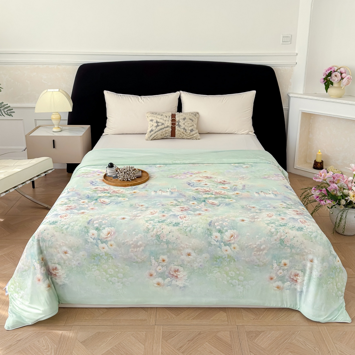 91家纺网 家纺一手货源 找家纺 归属 2026春夏新款数码印花凉感丝夏被夏凉被空调被系列 如漫