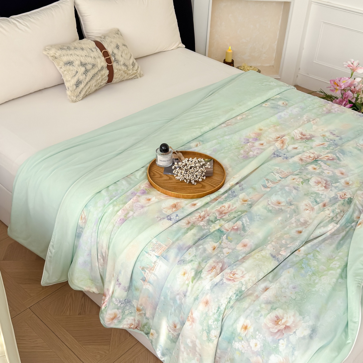 91家纺网 家纺一手货源 找家纺 归属 2026春夏新款数码印花凉感丝夏被夏凉被空调被系列 如漫