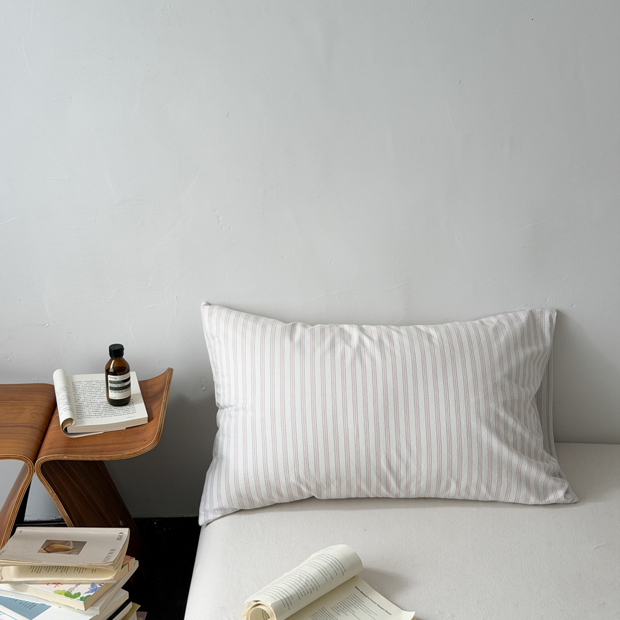 91家纺网 家纺一手货源 找家纺 （总）蜜宿 2026新款全棉纯棉水洗棉枕套单品枕套枕套单件-竖条纹