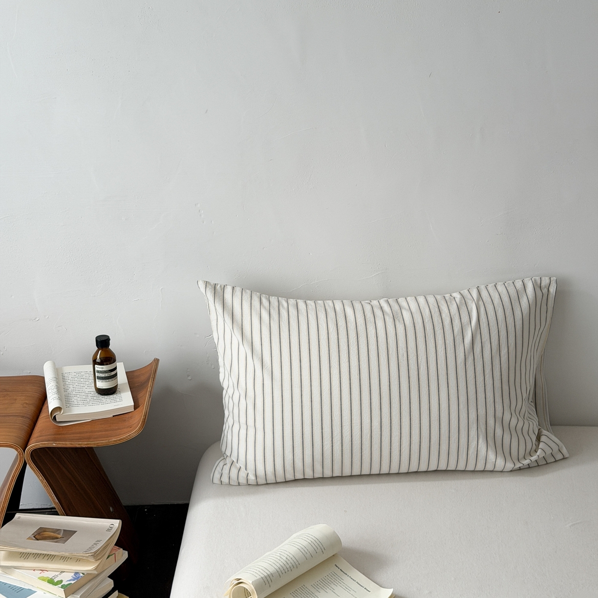 蜜宿 2026新款全棉纯棉水洗棉枕套单品枕套枕套单件-竖条纹 黑黄竖条