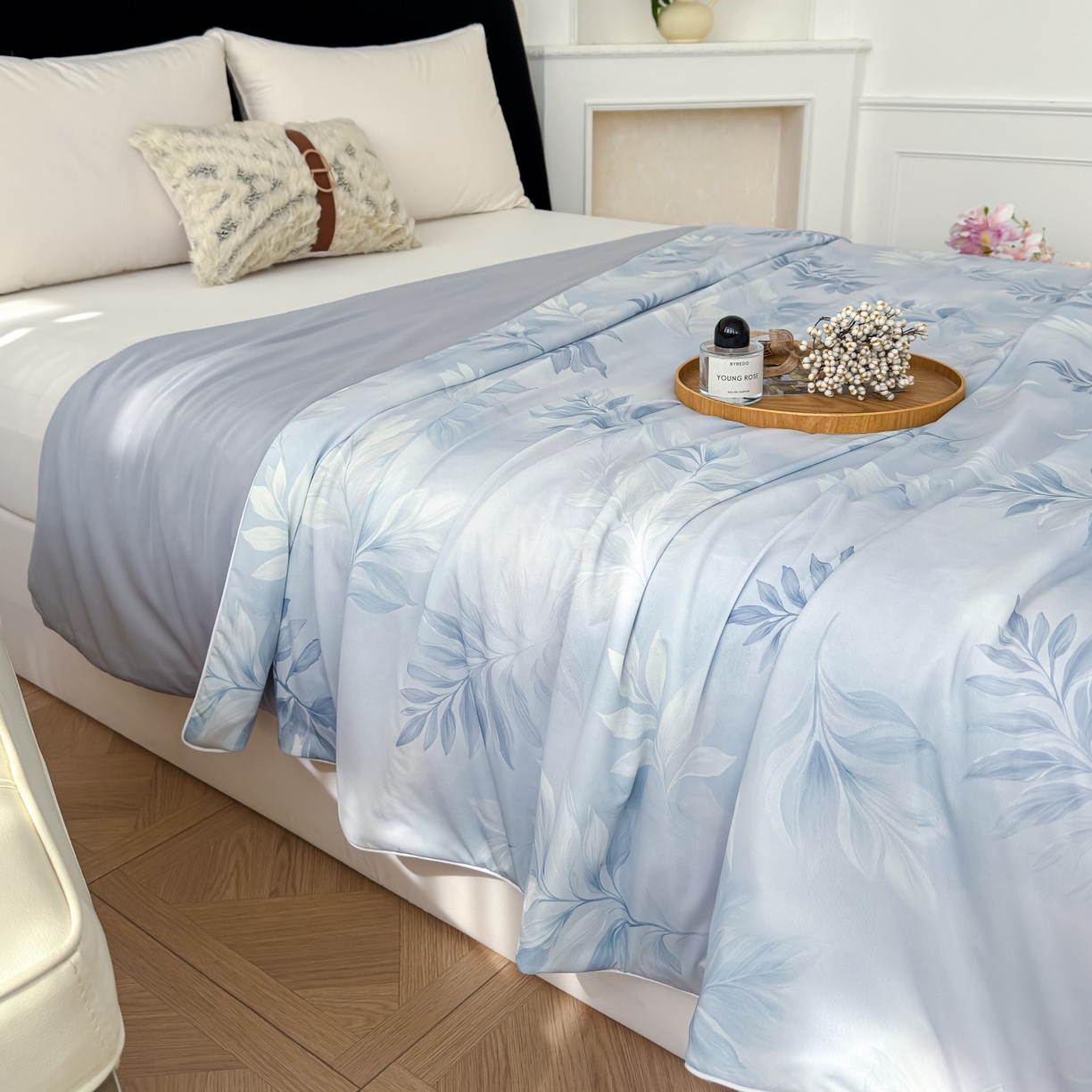 91家纺网 家纺一手货源 找家纺 归属 2026春夏新款数码印花凉感丝夏被夏凉被空调被系列 相遇