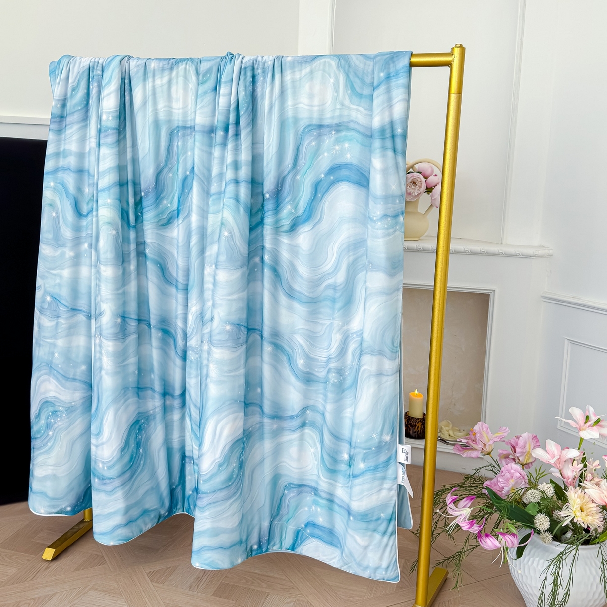 91家纺网 家纺一手货源 找家纺 归属 2026春夏新款数码印花凉感丝夏被夏凉被空调被系列 星河