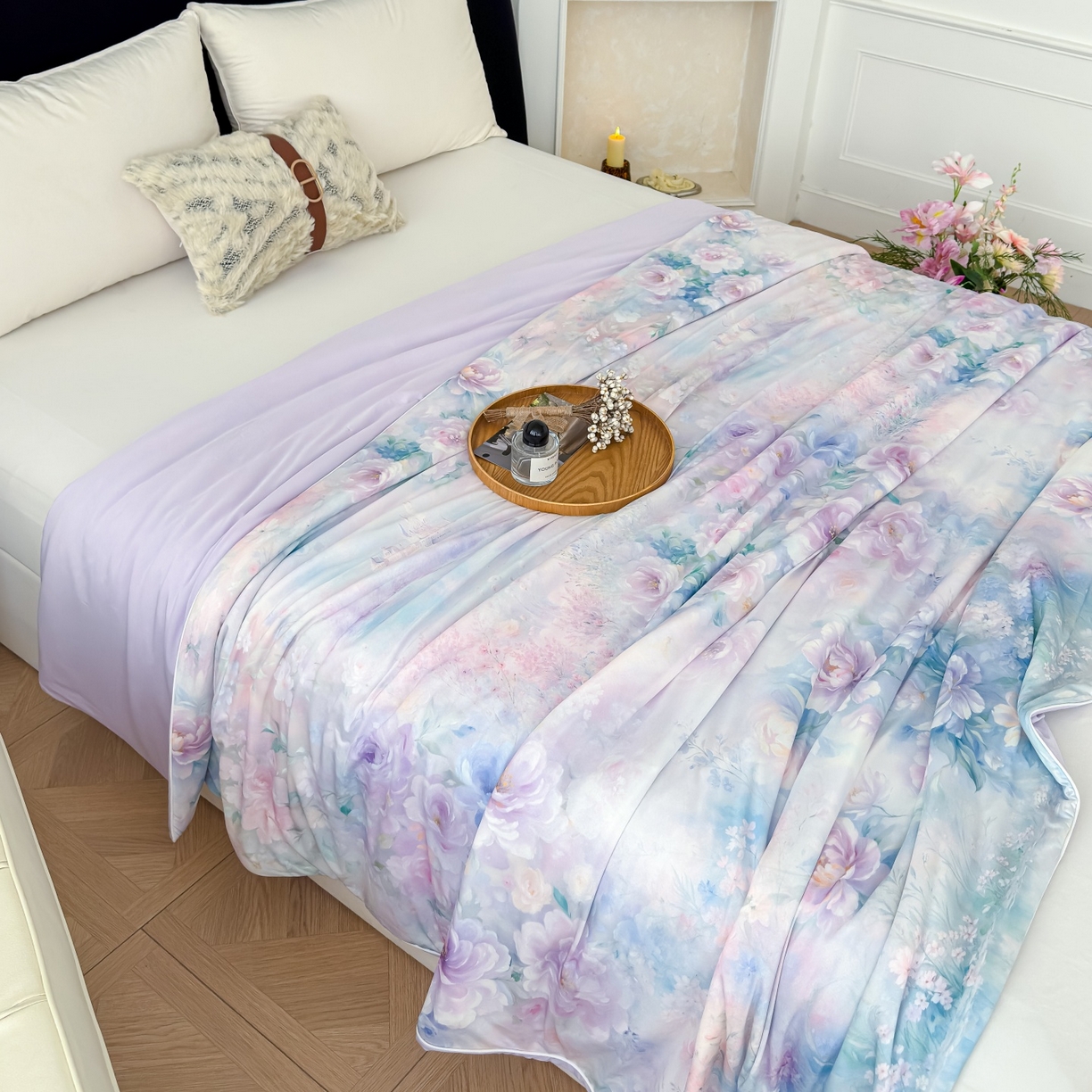 91家纺网 家纺一手货源 找家纺 归属 2026春夏新款数码印花凉感丝夏被夏凉被空调被系列 盈语