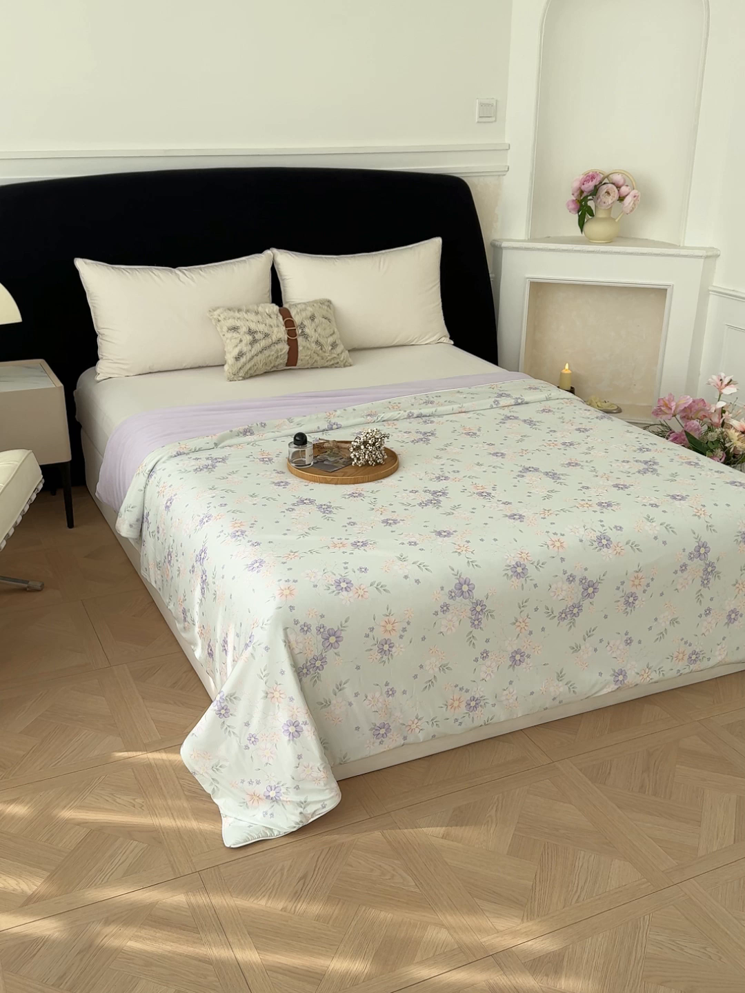 91家纺网 家纺一手货源 找家纺 归属 2026春夏新款数码印花凉感丝夏被夏凉被空调被系列 幽兰