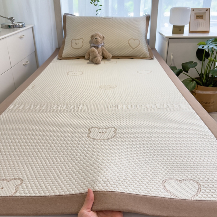 凯罗 2026新款A类凉豆豆学生宿舍用床席可水洗凉席席子床席款 爱心小熊-咖-床席款
