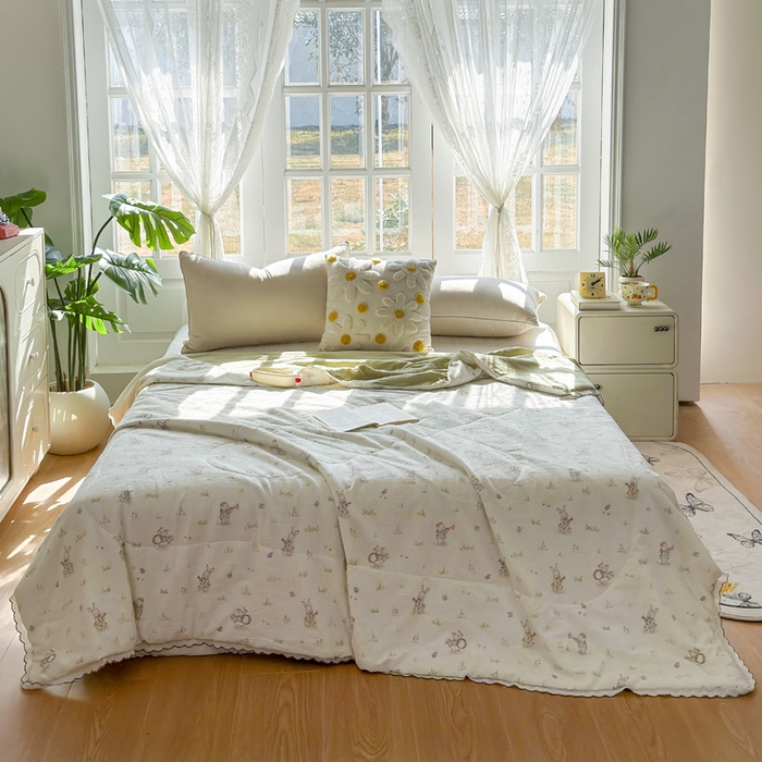 91家纺网 家纺一手货源 找家纺 （总）云玲时尚 2026新款木棉皱皱纱夏被被子被芯