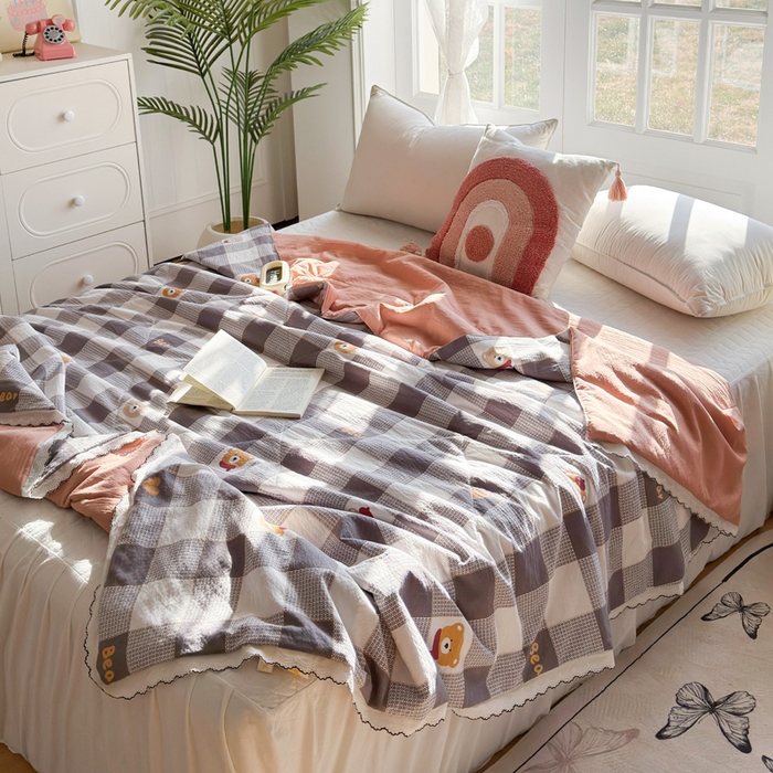 91家纺网 家纺一手货源 找家纺 （总）云玲时尚 2026新款木棉皱皱纱夏被被子被芯