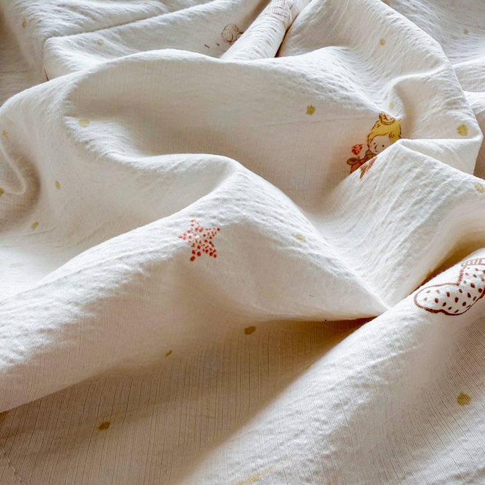 91家纺网 家纺一手货源 找家纺 云玲时尚 2026新款木棉皱皱纱夏被被子被芯 快乐小马