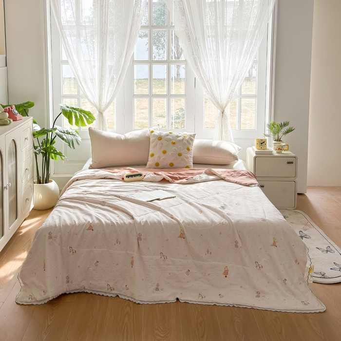 云玲时尚 2026新款木棉皱皱纱夏被被子被芯 快乐小马