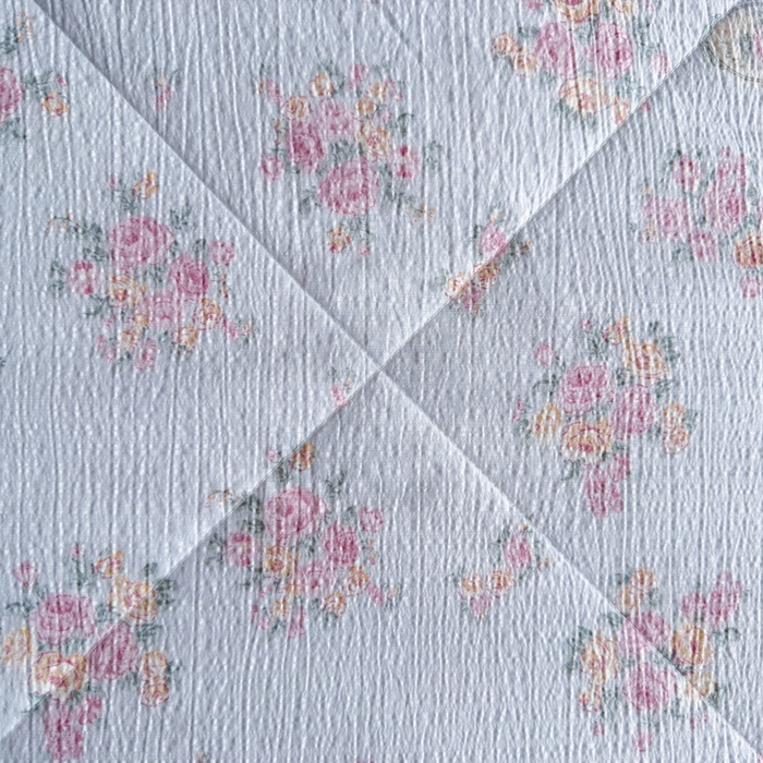 91家纺网 家纺一手货源 找家纺 云玲时尚 2026新款木棉皱皱纱夏被被子被芯 满园春紫