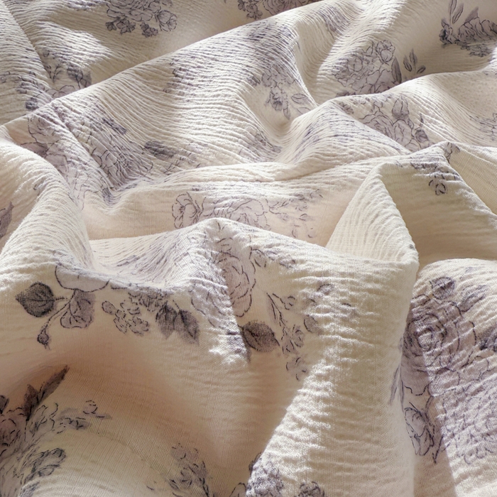 91家纺网 家纺一手货源 找家纺 云玲时尚 2026新款木棉皱皱纱夏被被子被芯 花惜止