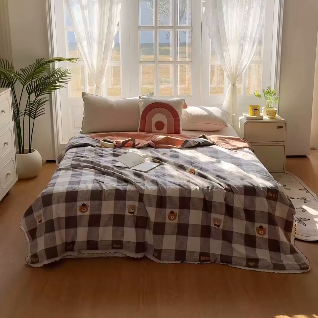 91家纺网 家纺一手货源 找家纺 （总）云玲时尚 2026新款木棉皱皱纱夏被被子被芯