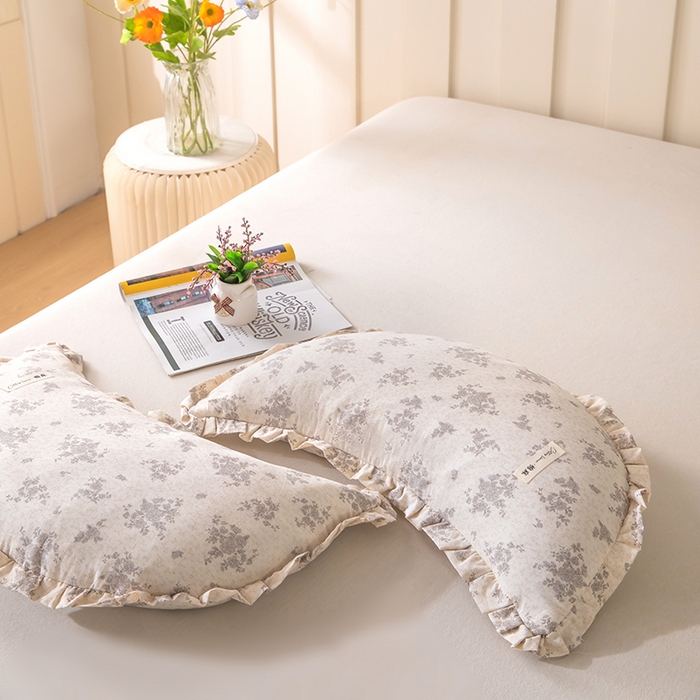 91家纺网 家纺一手货源 找家纺 （总）梦莱家纺 2026新款月牙形儿童棉麻荞麦枕枕头枕芯