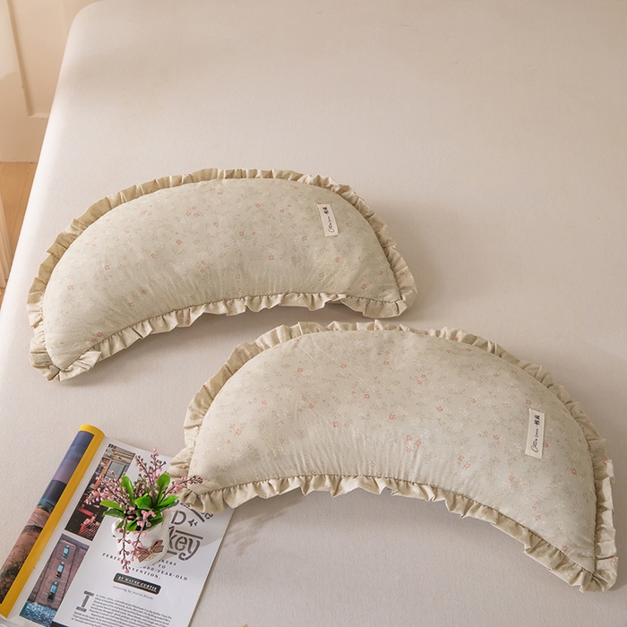 91家纺网 家纺一手货源 找家纺 梦莱家纺 2026新款月牙形儿童棉麻荞麦枕枕头枕芯 6号月牙枕