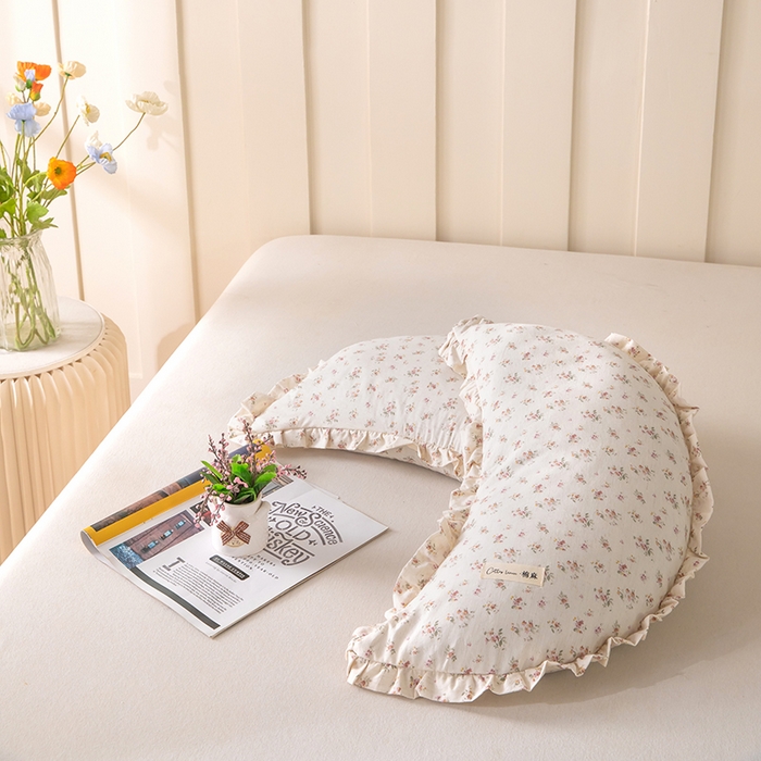 梦莱家纺 2026新款月牙形儿童棉麻荞麦枕枕头枕芯 2号月牙枕