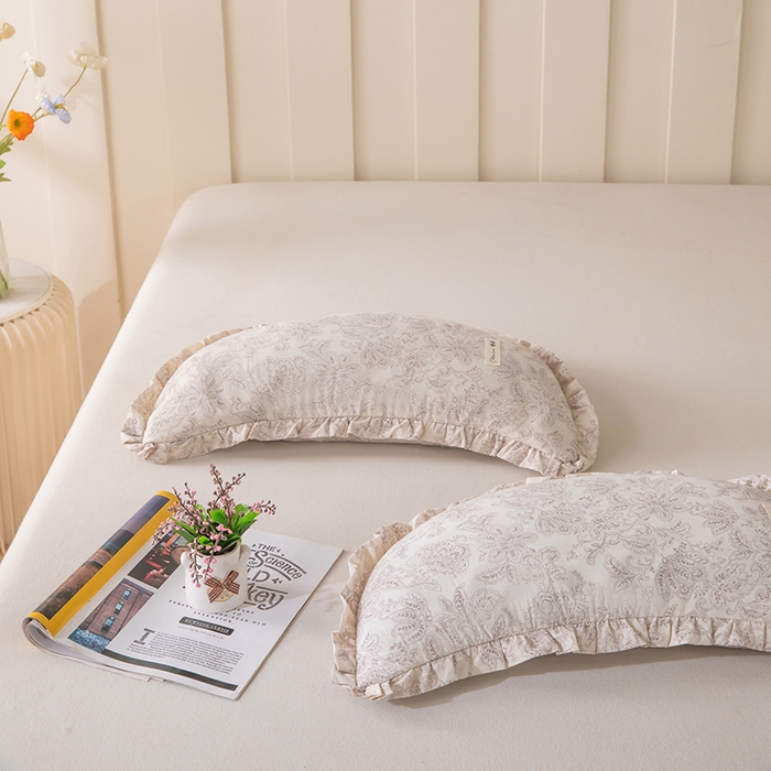 91家纺网 家纺一手货源 找家纺 梦莱家纺 2026新款月牙形儿童棉麻荞麦枕枕头枕芯 5号月牙枕