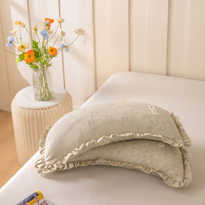 91家纺网 家纺一手货源 找家纺 梦莱家纺 2026新款月牙形儿童棉麻荞麦枕枕头枕芯 6号月牙枕