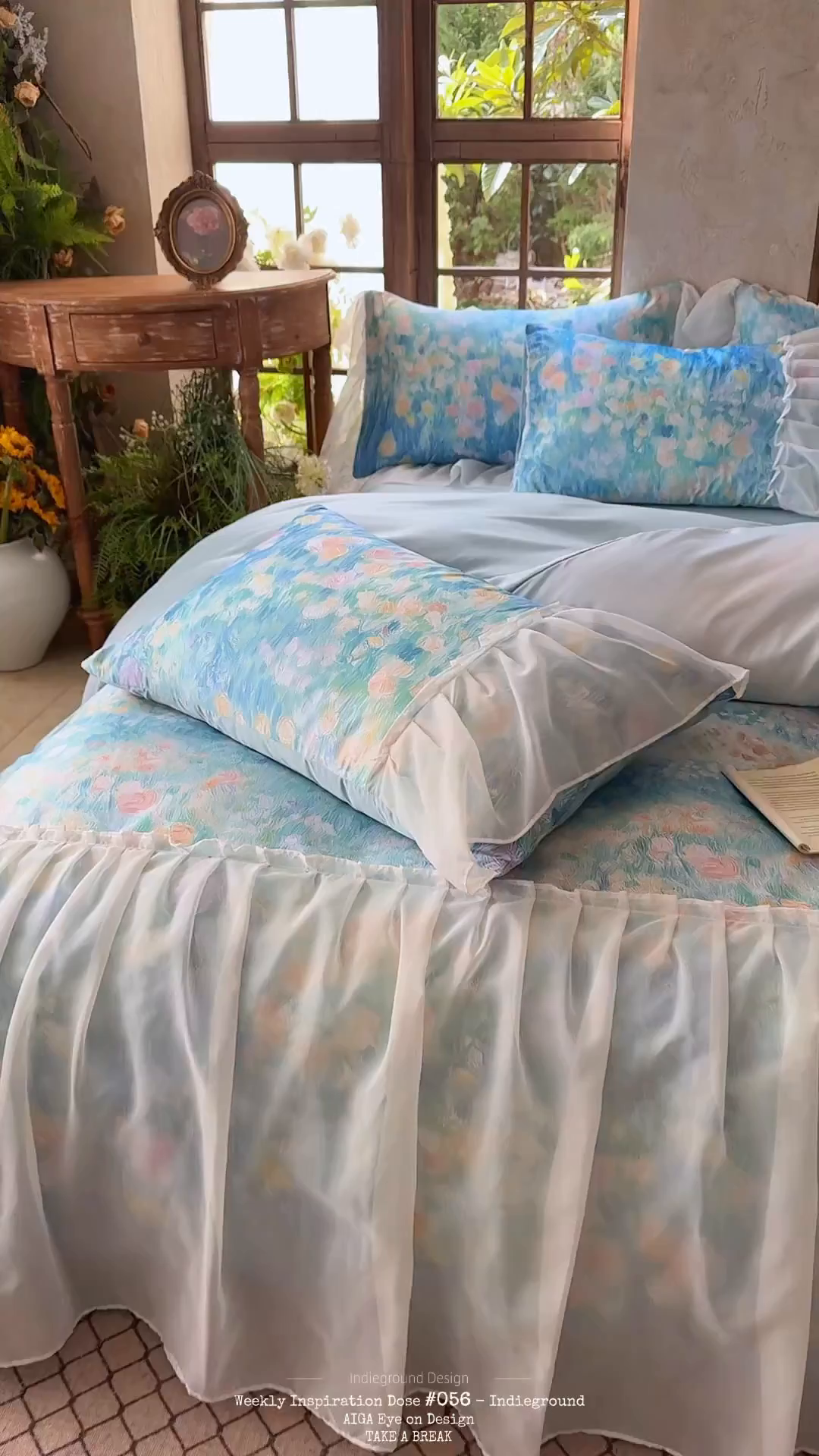 91家纺网 家纺一手货源 找家纺 艾米家居 2026春夏新款裙边款法式天丝棉冰丝系列四件套提供买家秀 梵高裙边款