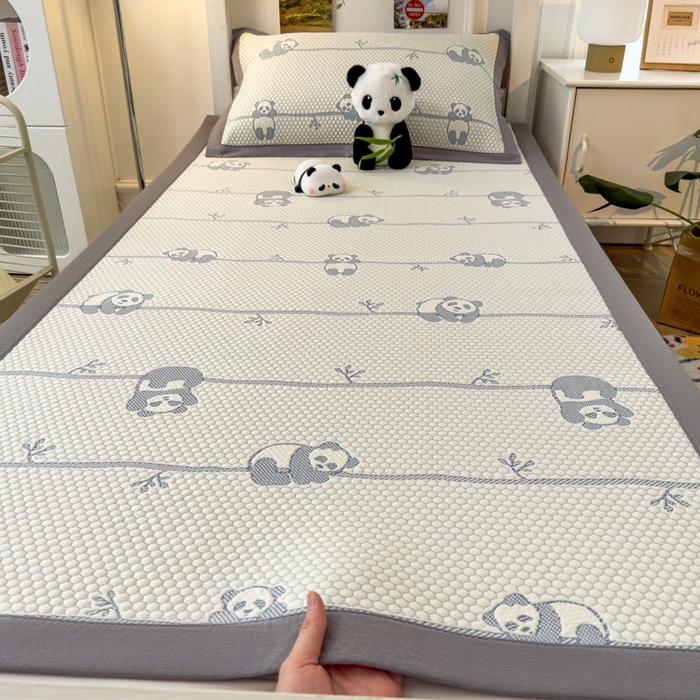 凯罗 2026新款A类凉豆豆学生宿舍用床席可水洗凉席席子床席款 敦敦熊-蓝灰-床席款