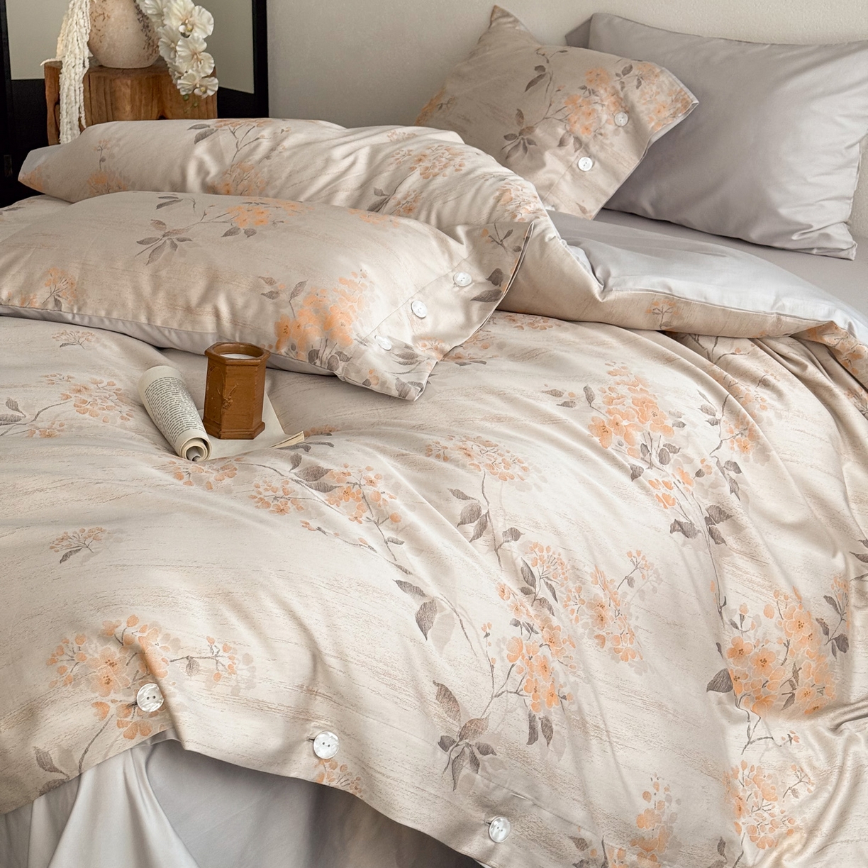 91家纺网 家纺一手货源 找家纺 （总）华超针织 2026新款100S纽扣款色织提花四件套-神秘香氛