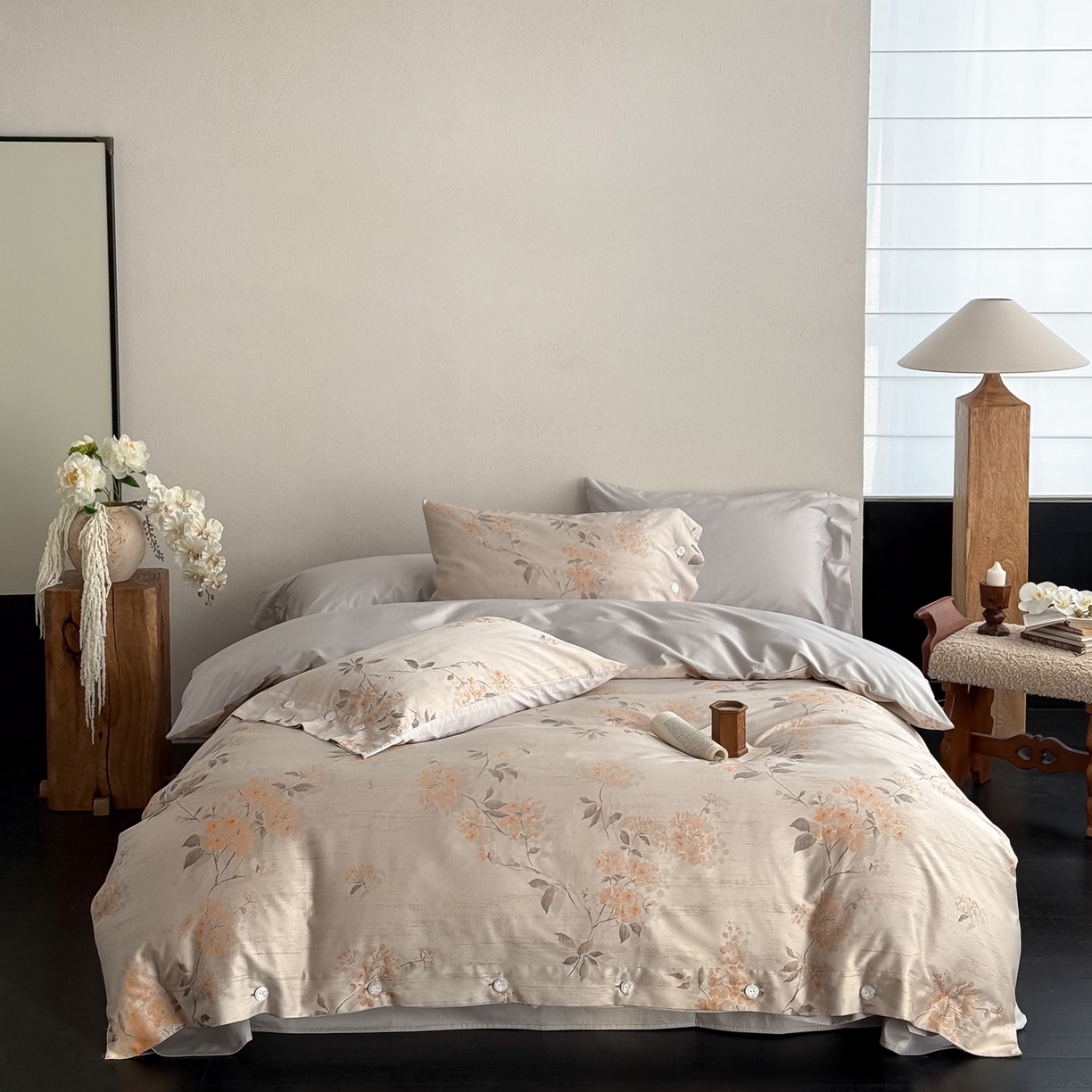 91家纺网 家纺一手货源 找家纺 华超针织 2026新款100S纽扣款色织提花四件套-神秘香氛 神秘香氛 橙