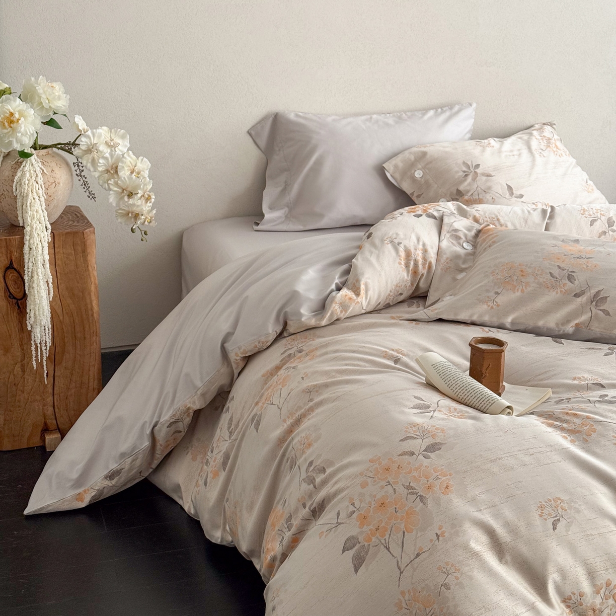 91家纺网 家纺一手货源 找家纺 华超针织 2026新款100S纽扣款色织提花四件套-神秘香氛 神秘香氛 橙