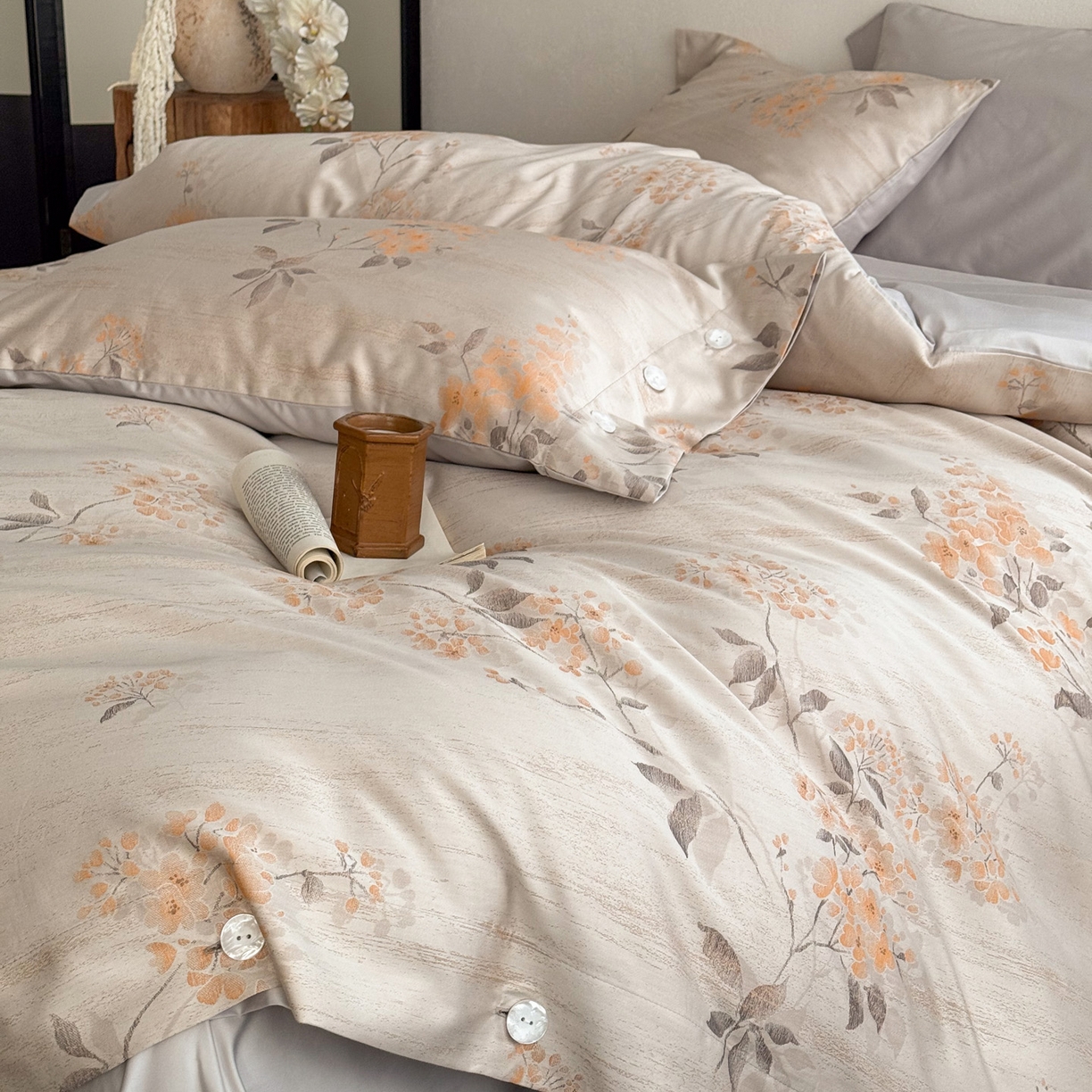 91家纺网 家纺一手货源 找家纺 （总）华超针织 2026新款100S纽扣款色织提花四件套-神秘香氛