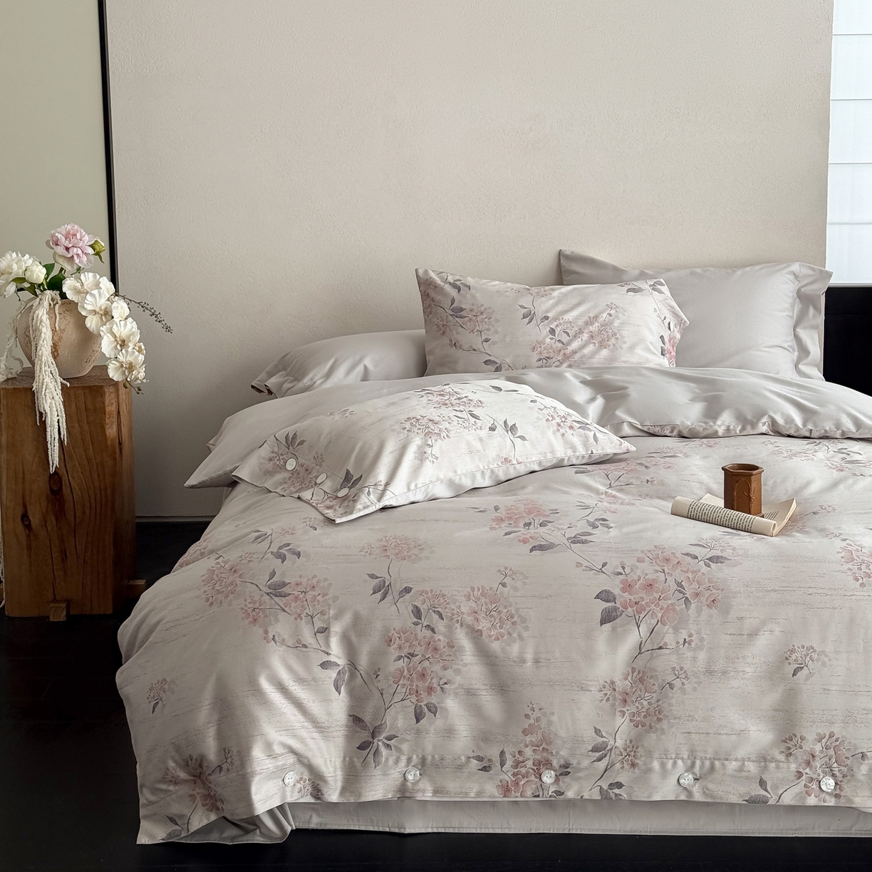 91家纺网 家纺一手货源 找家纺 华超针织 2026新款100S纽扣款色织提花四件套-神秘香氛 神秘香氛 紫