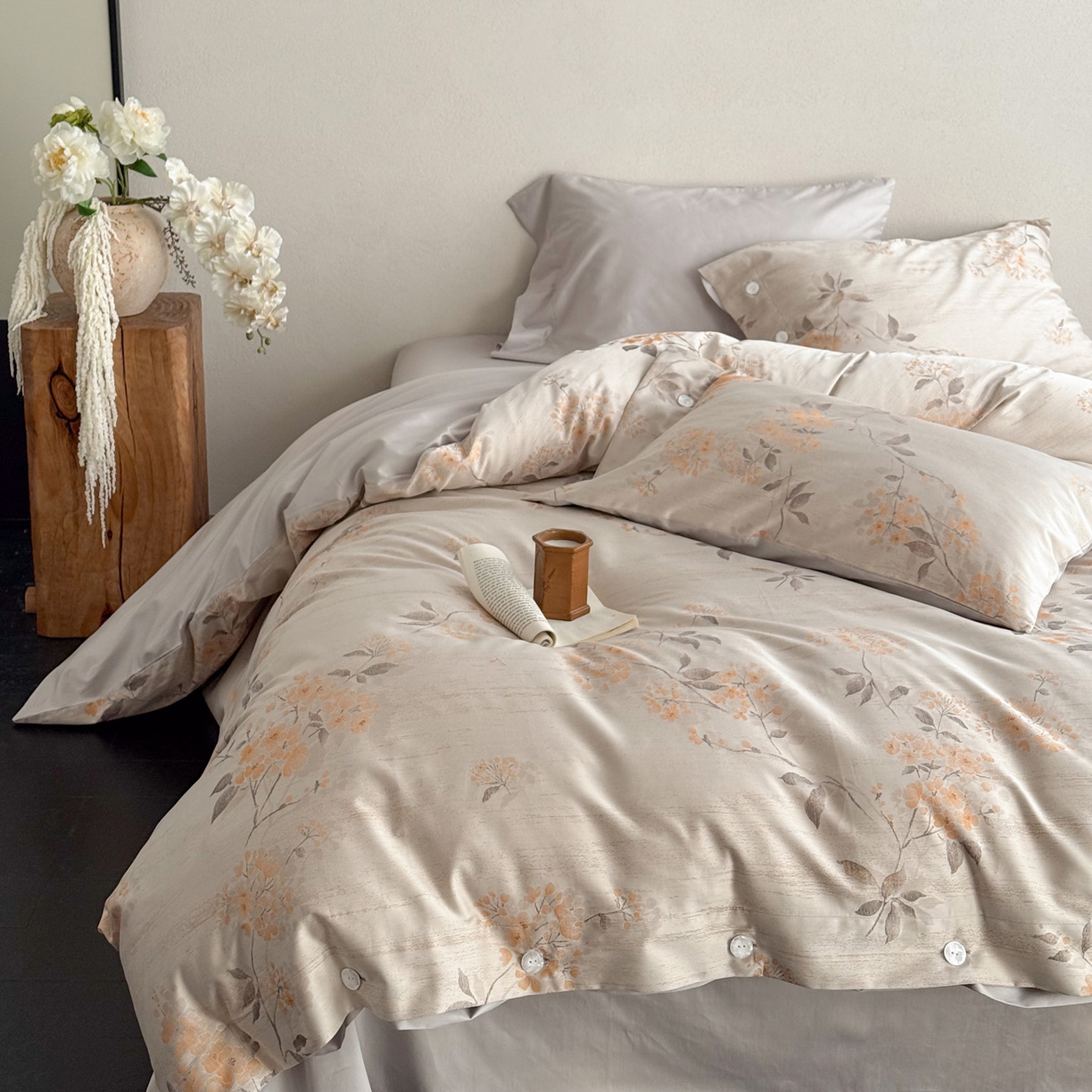 91家纺网 家纺一手货源 找家纺 华超针织 2026新款100S纽扣款色织提花四件套-神秘香氛 神秘香氛 橙