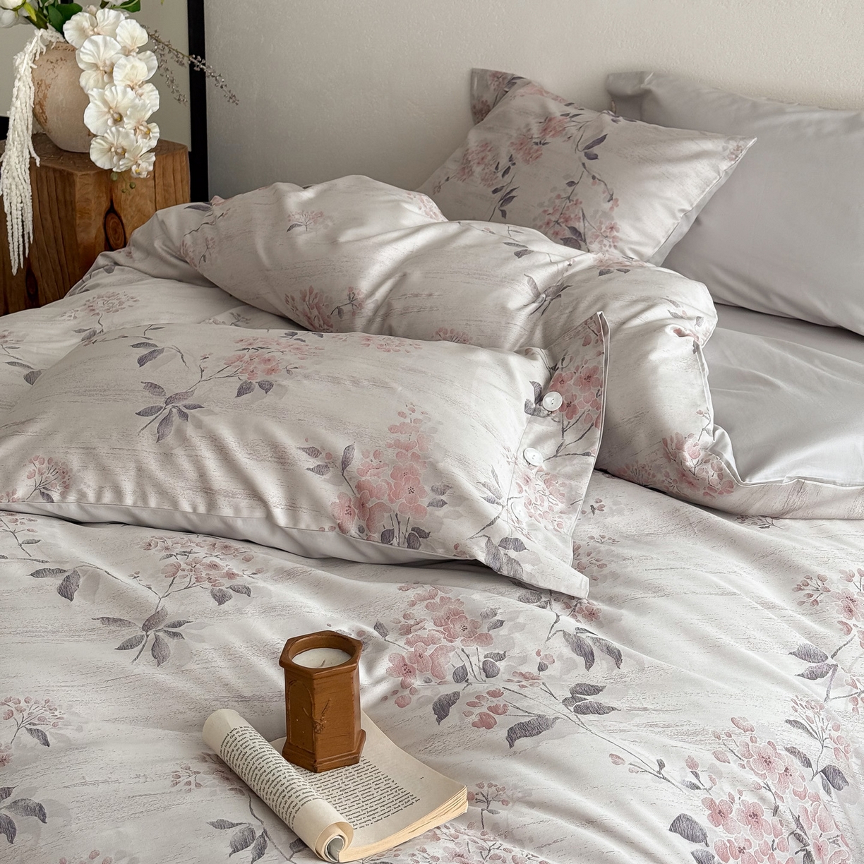 91家纺网 家纺一手货源 找家纺 华超针织 2026新款100S纽扣款色织提花四件套-神秘香氛 神秘香氛 紫