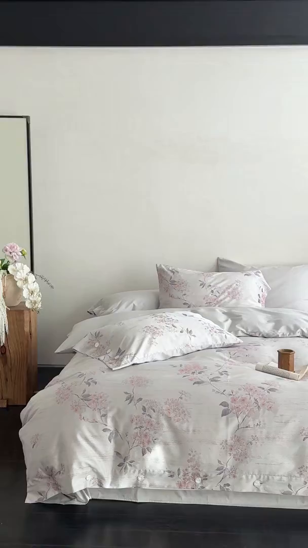 91家纺网 家纺一手货源 找家纺 华超针织 2026新款100S纽扣款色织提花四件套-神秘香氛 神秘香氛 紫