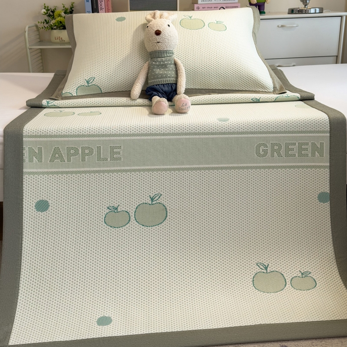 91家纺网 家纺一手货源 找家纺 凯罗 2026新款A类凉豆豆学生宿舍用床席可水洗凉席席子床席款 青苹果乐园-床席款