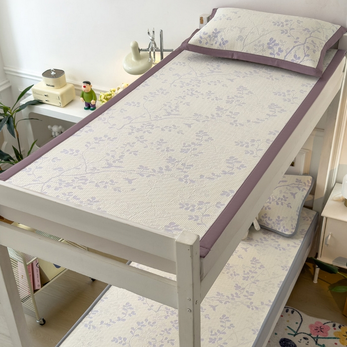 91家纺网 家纺一手货源 找家纺 凯罗 2026新款A类凉豆豆学生宿舍用床席可水洗凉席席子床席款 纤藤集-紫-床席款