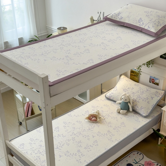 91家纺网 家纺一手货源 找家纺 凯罗 2026新款A类凉豆豆学生宿舍用床席可水洗凉席席子床席款 纤藤集-紫-床席款