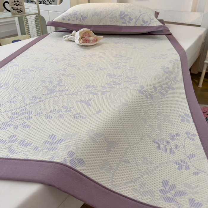 91家纺网 家纺一手货源 找家纺 凯罗 2026新款A类凉豆豆学生宿舍用床席可水洗凉席席子床席款 纤藤集-紫-床席款