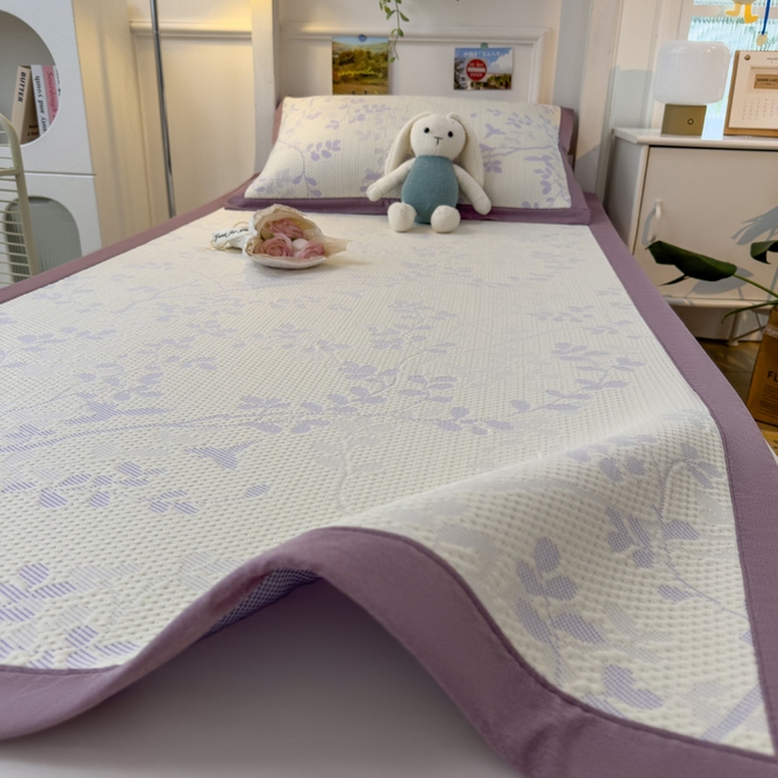 91家纺网 家纺一手货源 找家纺 凯罗 2026新款A类凉豆豆学生宿舍用床席可水洗凉席席子床席款 纤藤集-紫-床席款