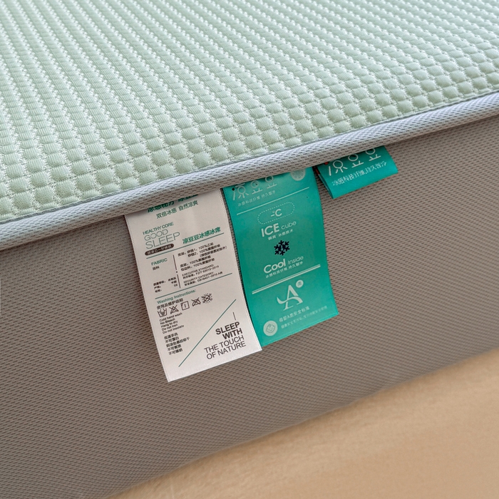 91家纺网 家纺一手货源 找家纺 （总）凯罗 2026新款华夫格凉泡泡绣花凉席席子-床笠款