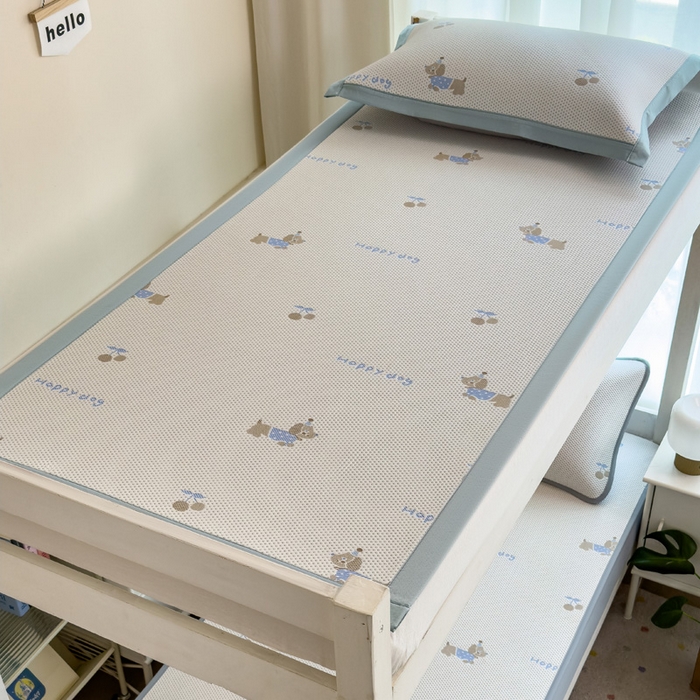 91家纺网 家纺一手货源 找家纺 凯罗 2026新款A类凉豆豆学生宿舍用床席可水洗凉席席子床席款 小萌狗-床席款