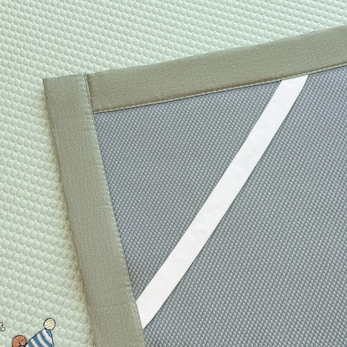 91家纺网 家纺一手货源 找家纺 凯罗 2026新款华夫格凉泡泡绣花凉席席子-床席款 卡皮巴拉