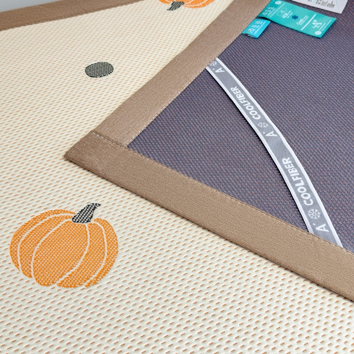 91家纺网 家纺一手货源 找家纺 凯罗 2026新款A类凉豆豆学生宿舍用床席可水洗凉席席子床席款 小南瓜-桔-床席款