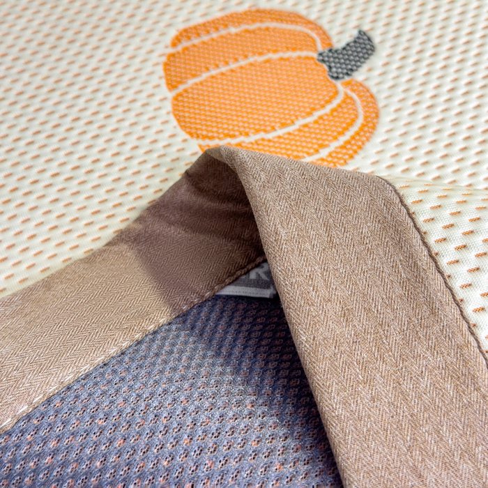 91家纺网 家纺一手货源 找家纺 凯罗 2026新款A类凉豆豆学生宿舍用床席可水洗凉席席子床席款 小南瓜-桔-床席款