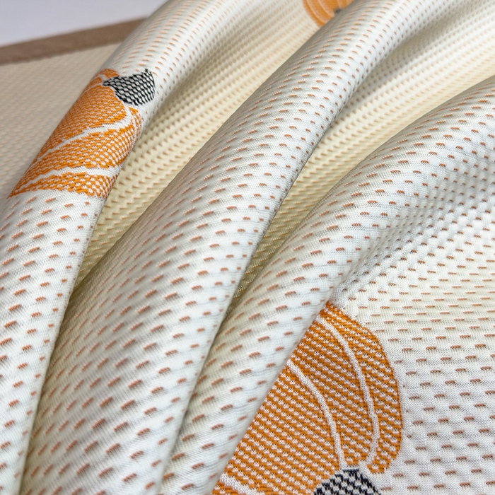 91家纺网 家纺一手货源 找家纺 凯罗 2026新款A类凉豆豆学生宿舍用床席可水洗凉席席子床席款 小南瓜-桔-床席款