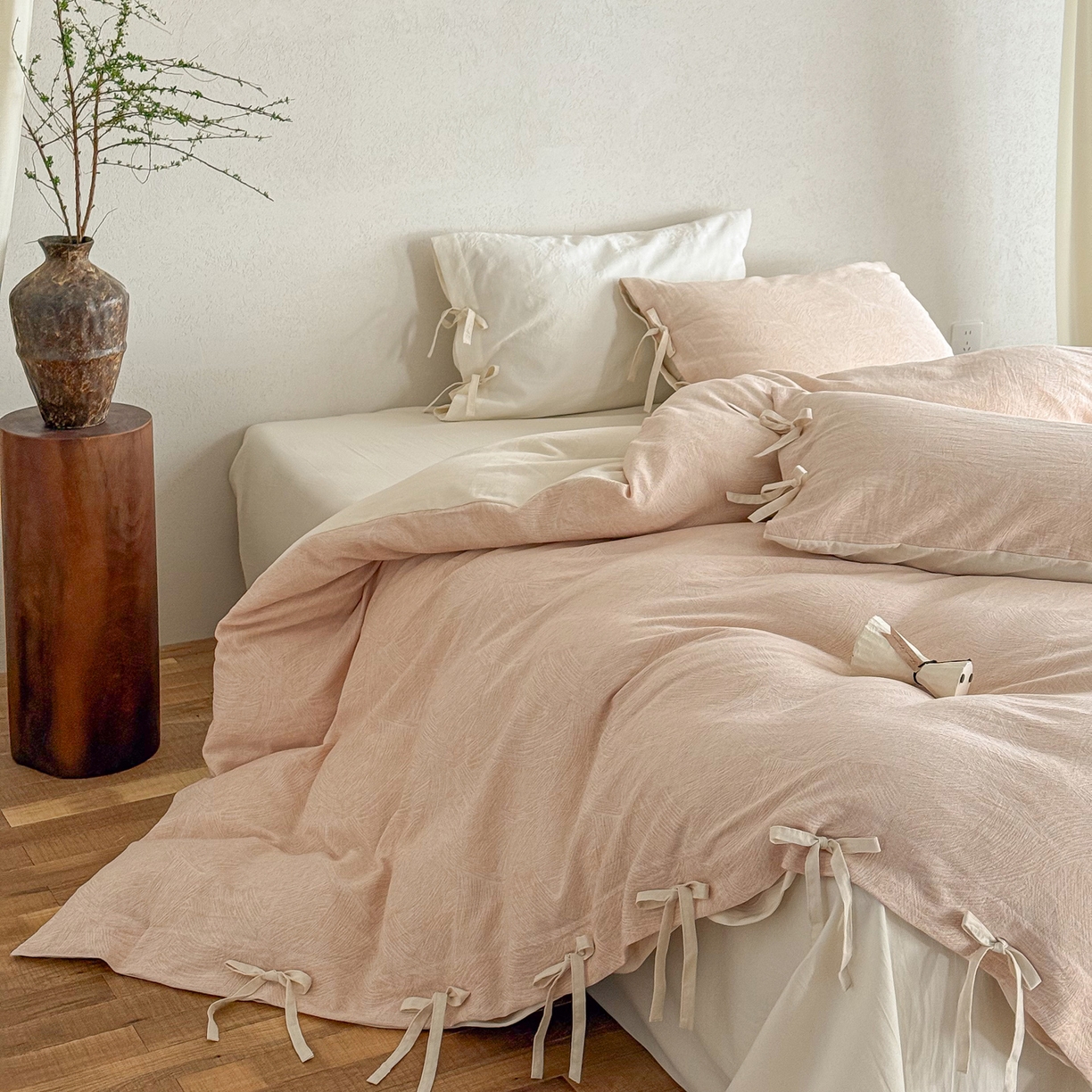 91家纺网 家纺一手货源 找家纺 （总）华超针织 2026新款全棉三层纱提花四件套